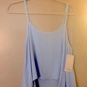 Brand new trendy heart shaped strap crop top/shirt